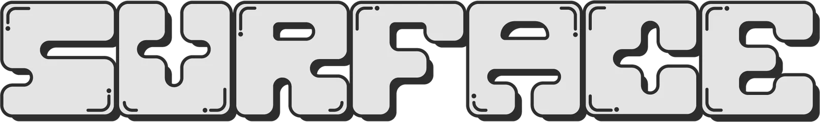The SURFACE wordmark inside its construction box.