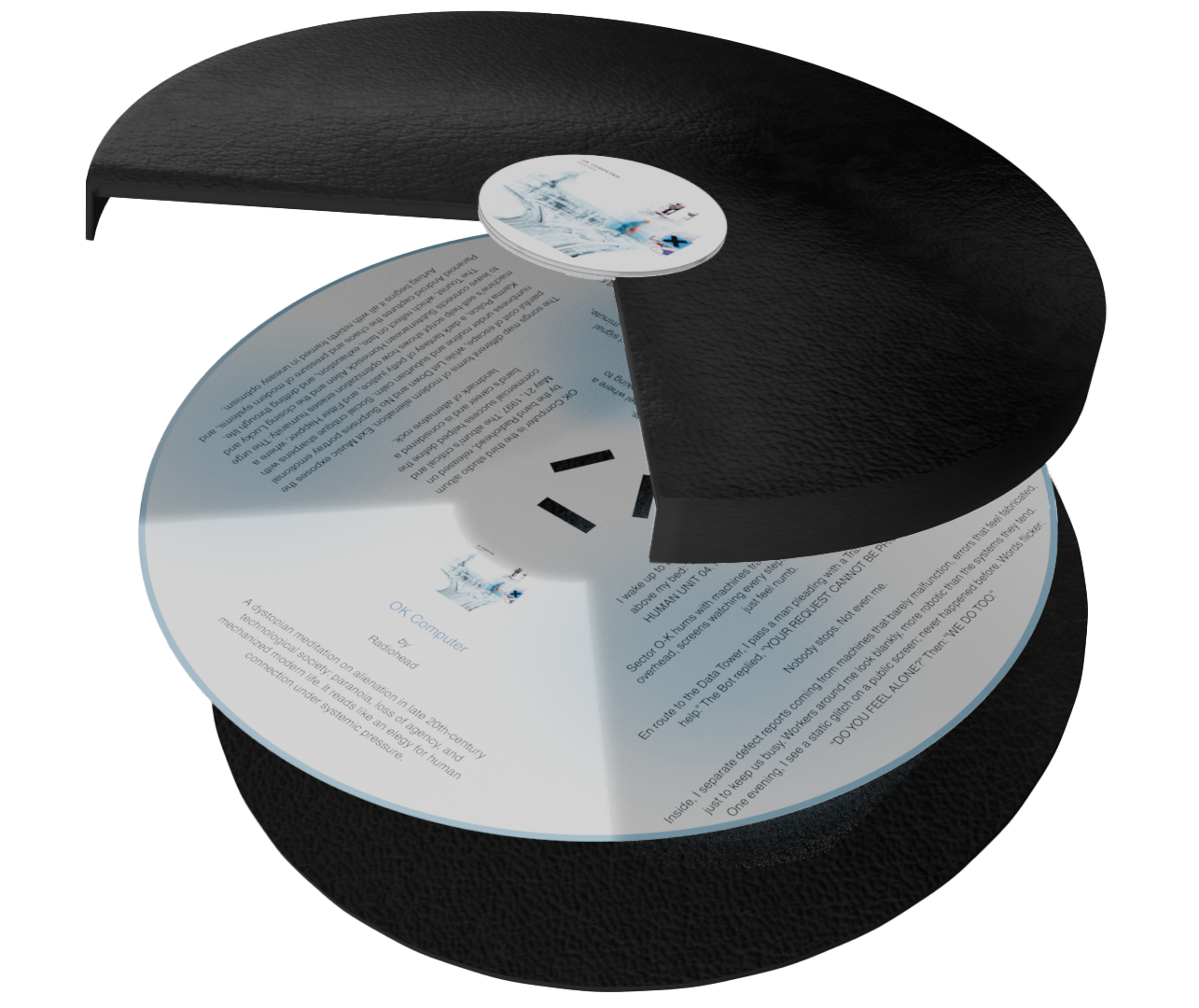 The OK Computer edition, its disc pages fanned open